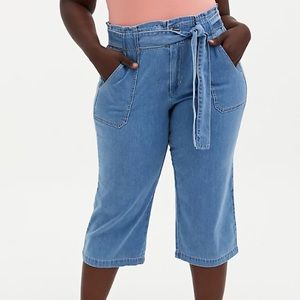 TORRID CHAMBRAY TENCEL SELF-TIE PAPERBAG PANT